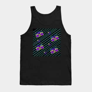 Graphic Design Pattern Boombox Cassette Tape 80s Neon Colors Tank Top